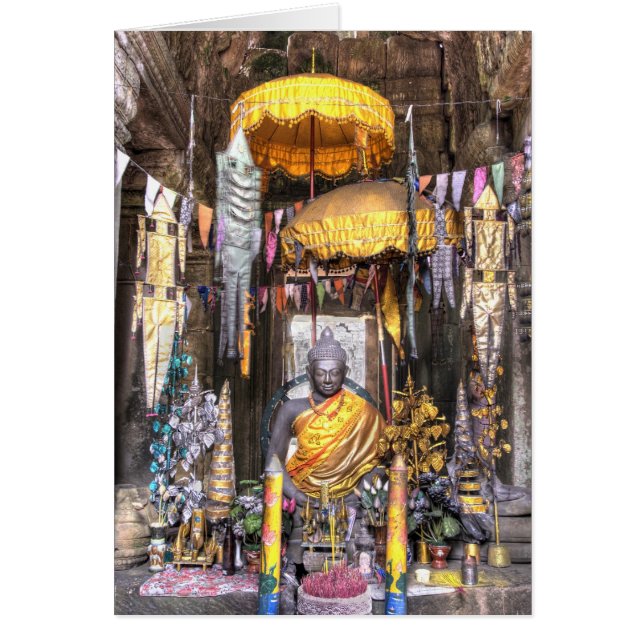 View of altar area inside Buddhist temple, (Front)