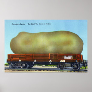 View of an Aroostook Potato on a Train Trolley Poster
