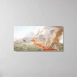 View of an eruption of Mt. Vesuvius which began on Canvas Print