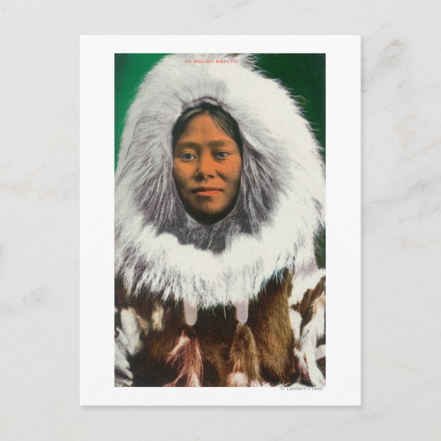 View of an Eskimo Beauty Postcard (Front)