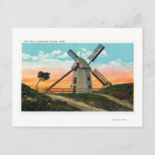 View of an Old Windmill Postcard