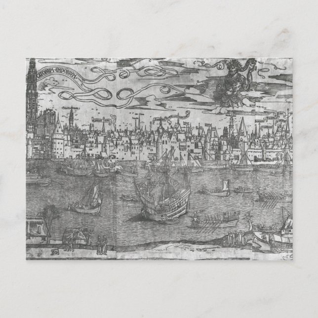 View of Antwerp Harbour Postcard (Front)