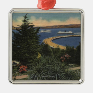 View of Aquatic Park Promenade & Pier Metal Ornament
