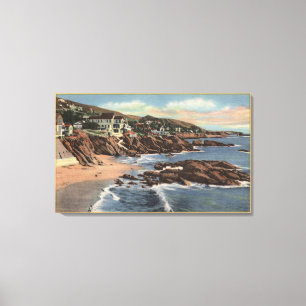 View of Arch Beach with Homes Canvas Print