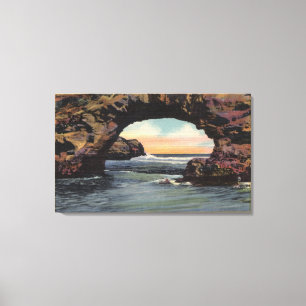 View of Arch Rock along West Cliff Drive Canvas Print