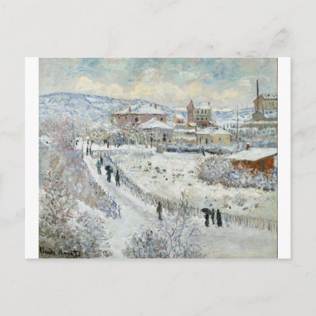 View of Argenteuil in the Snow by Claude Monet Postcard (Front)