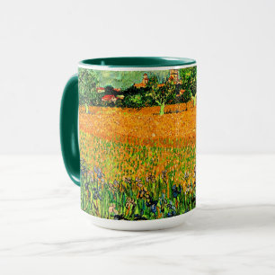 View of Arles with Irises in Foreground, Mug