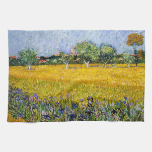 View of Arles with Irises Vincent van Gogh paint Kitchen Towel