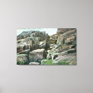 View of Ascending Giant Rock Steps in Rockface Canvas Print