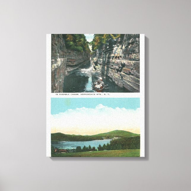View of Ausable Chasm and Saranac Lake Canvas Print (Front)