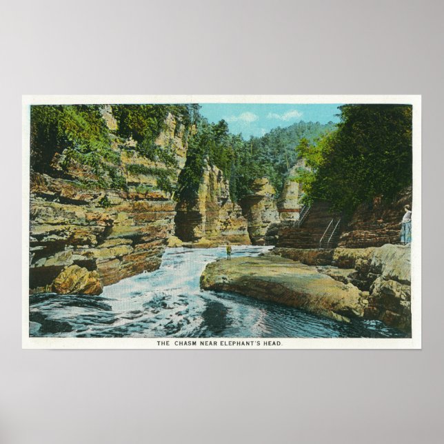 View of Ausable Chasm near Elephant's Head Poster (Front)