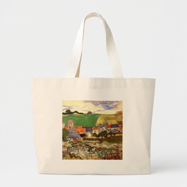 View of Auvers by Van Gogh Large Tote Bag (Front)