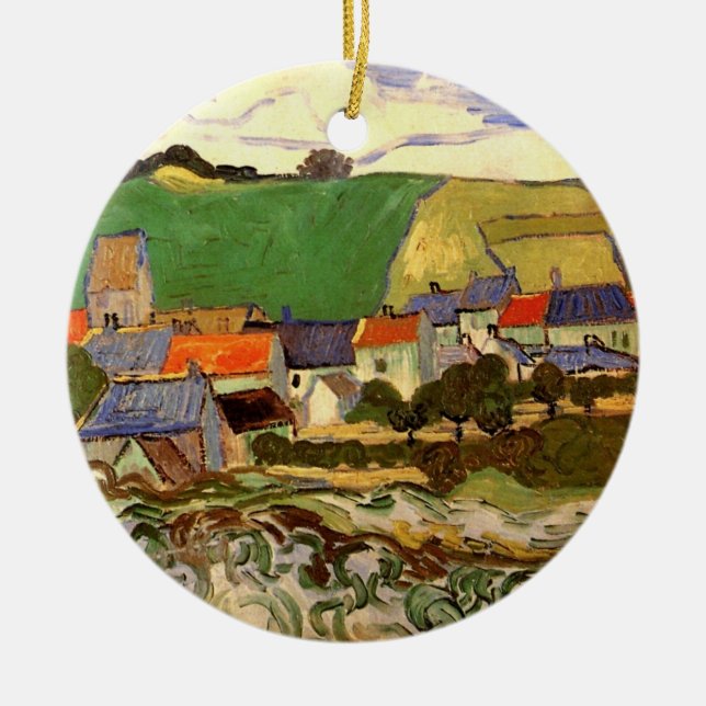 View of Auvers by Vincent van Gogh Ceramic Ornament (Front)