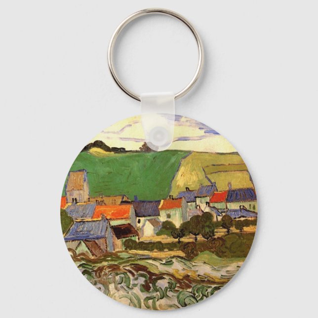 View of Auvers by Vincent van Gogh Keychain (Front)