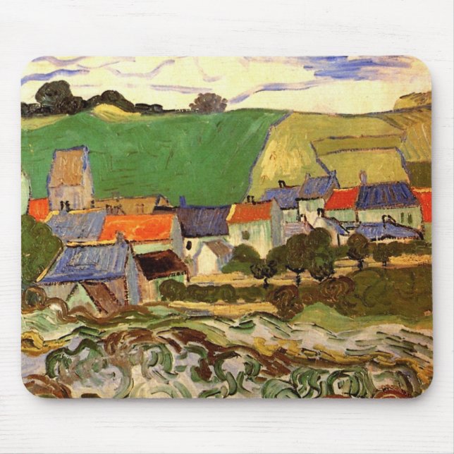 View of Auvers by Vincent van Gogh Mouse Pad (Front)