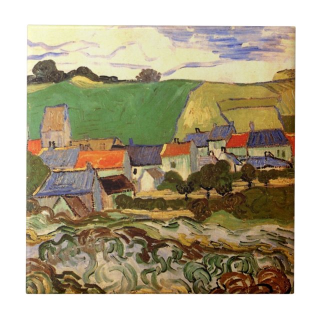 View of Auvers by Vincent van Gogh Tile (Front)