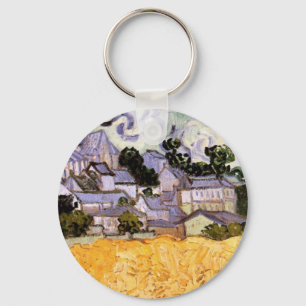 View of Auvers with Church by Vincent van Gogh Keychain