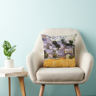 View of Auvers with Church by Vincent van Gogh Throw Pillow