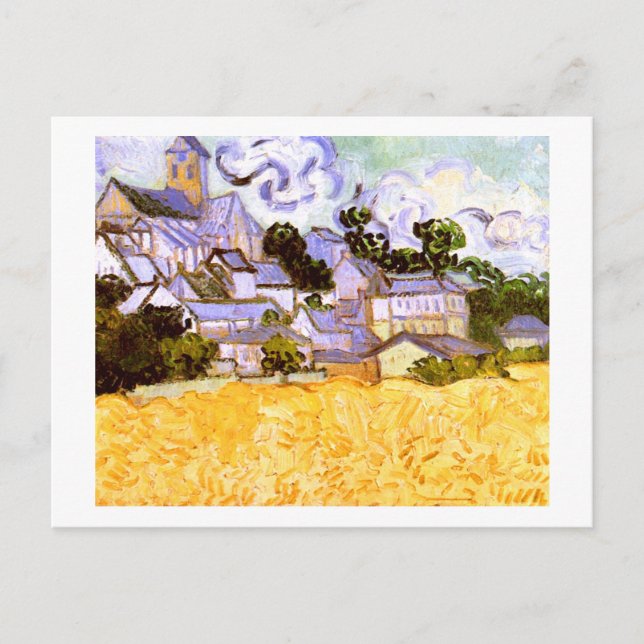 View of Auvers with Church Van Gogh Fine Art Postcard (Front)