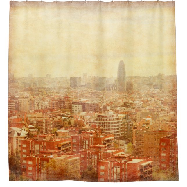 View of Barcelona in grunge and retro style. barce (Front)