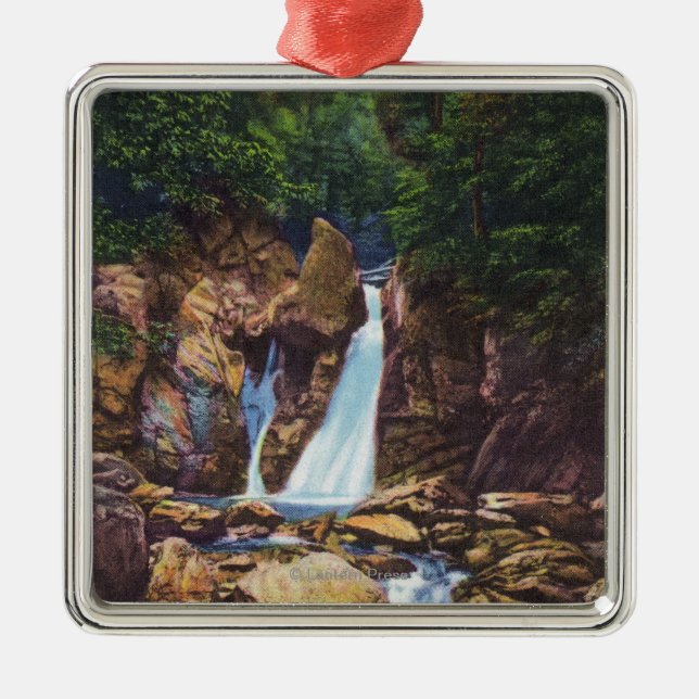 View of Bash-Bish Falls near Great Barrington Metal Ornament (Front)