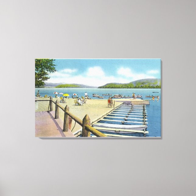 View of Beach and Pier from Scaroon Manor Canvas Print (Front)