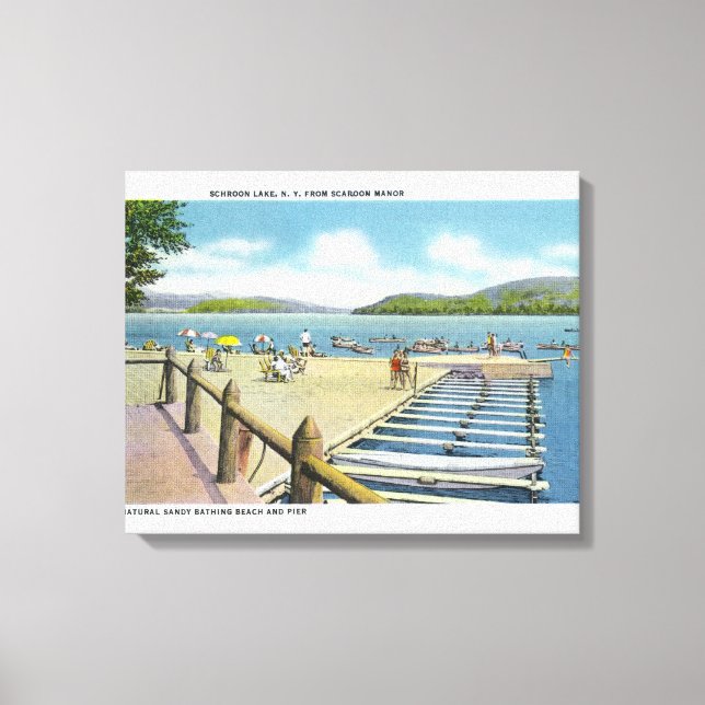 View of Beach and Pier from Scaroon Manor Canvas Print (Front)
