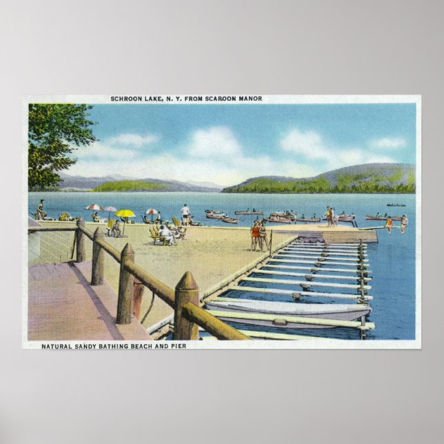 View of Beach and Pier from Scaroon Manor Poster (Front)