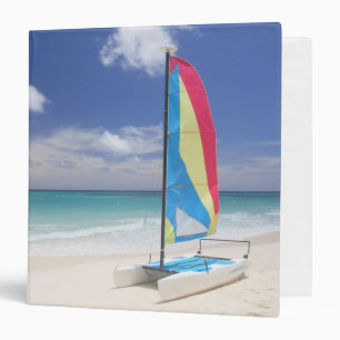 View Of Beach With Sailboat Binder