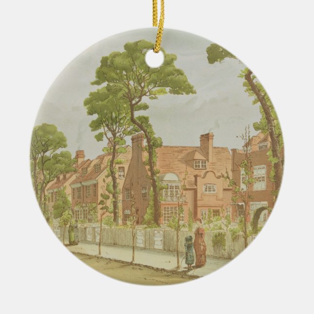 View of Bedford Park, 1882 (colour litho) Ceramic Ornament (Front)