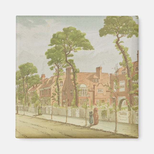 View of Bedford Park, 1882 (colour litho) Magnet (Front)