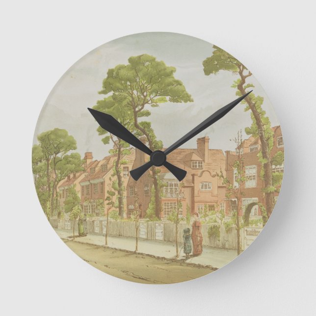 View of Bedford Park, 1882 (colour litho) Round Clock (Front)