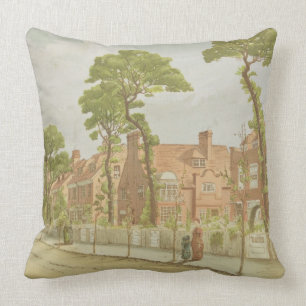View of Bedford Park, 1882 (colour litho) Throw Pillow