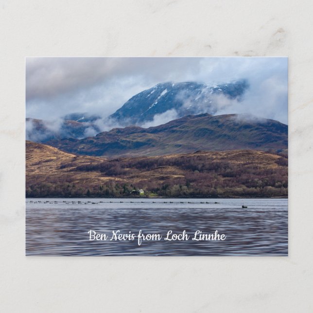 View of Ben Nevis from Loch Linnhe, Scotland Postcard (Front)