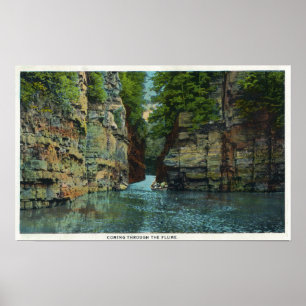 View of Boat Coming through the Flume Poster