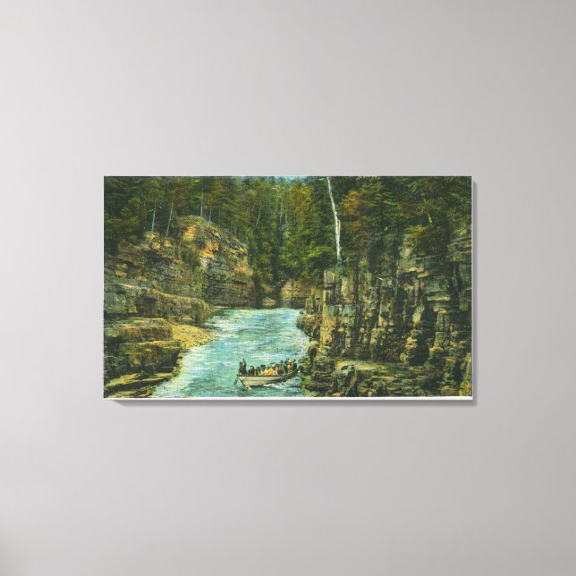 View of Boat Looking up the Rapids Canvas Print (Front)