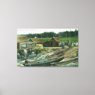 View of Boats on Beach in Chinatown Canvas Print