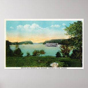 View of Boston Boat Entering the Narrows Poster