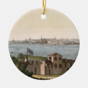 View of Boston, from 'Le Costume Ancien et Moderne Ceramic Ornament