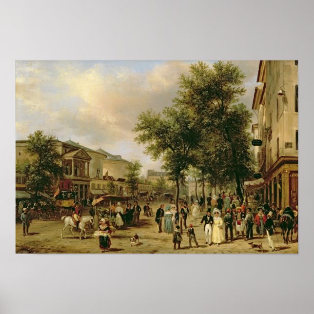 View of Boulevard Montmartre, Paris, 1830 Poster (Front)