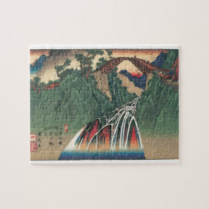 View of Bridge Over Ina River, Nojiri by Hiroshige Jigsaw Puzzle