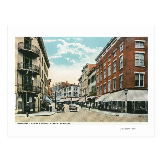View of Broadway and Corner Strand Street Postcard