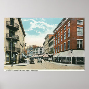 View of Broadway and Corner Strand Street Poster