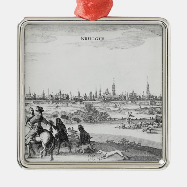 View of Bruges Metal Ornament (Front)