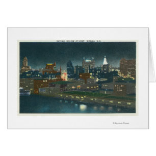 View of Buffalo Skyline at Night