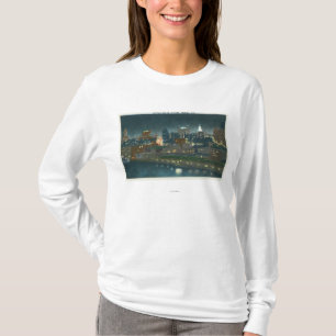View of Buffalo Skyline at Night T-Shirt