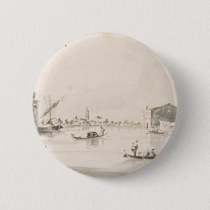 View of Burano island in Veneto 2 Inch Round Button