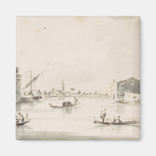 View of Burano island in Veneto Magnet