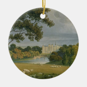 View of Burghley House, seat of the Marquis of Exe Ceramic Ornament