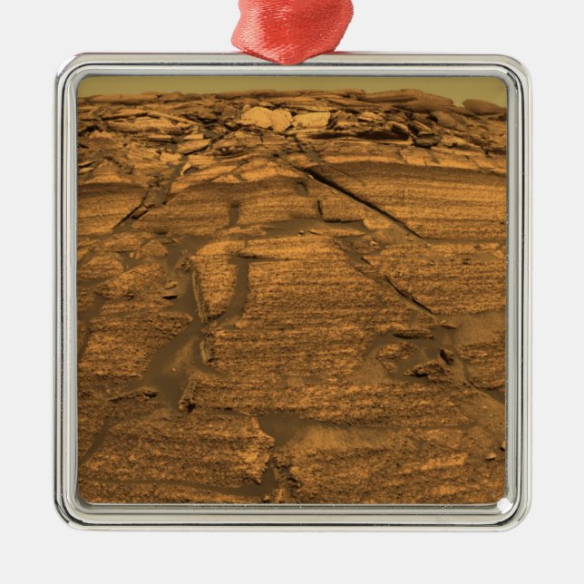 View of Burns Cliff on Mars Metal Ornament (Front)